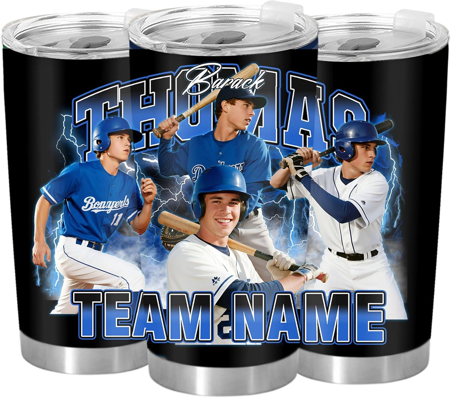 YESCUSTOM Personalized Tumbler With Photos For Baseball Lover Boyfriend Stainless Steel Travel Mug Insulated