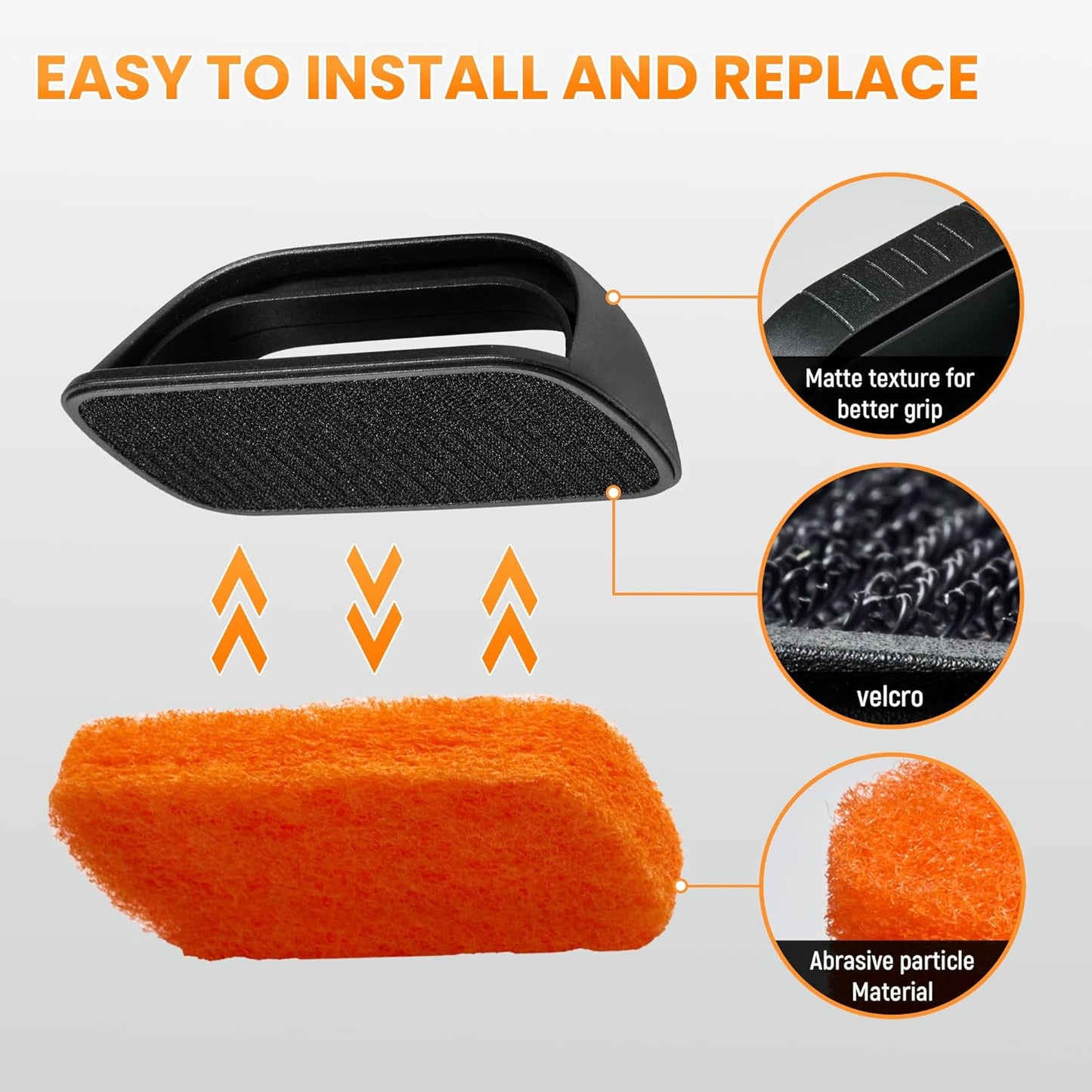 Griddle Cleaning Kit for Blackstone, Griddle Accessories with 8 Scouring Pads & 1 Handle, Multi-Functional Scrubber Pads, Easy to Use & Clean (9 PCS)