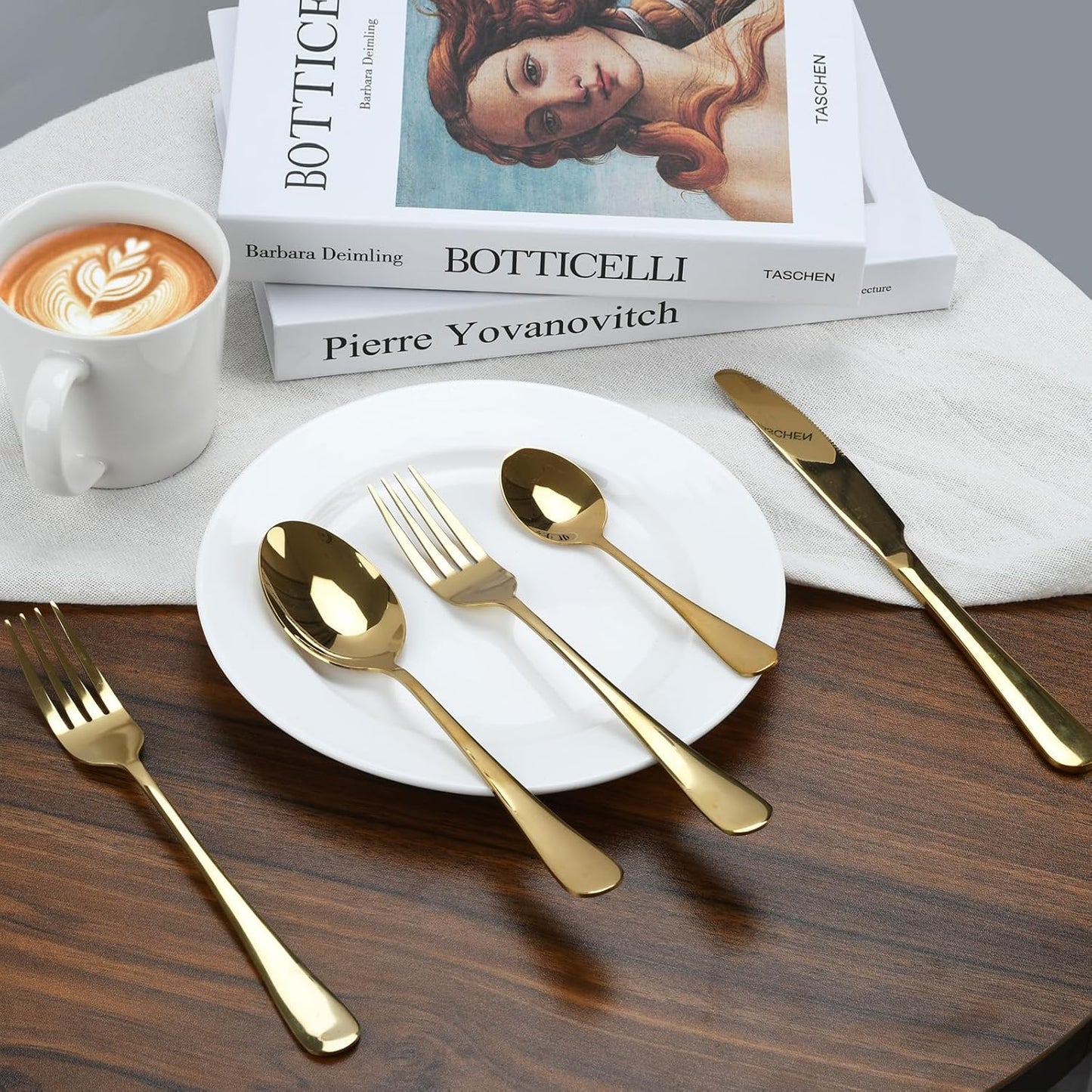 Flatware Serving Set, 24 Pieces Heavy Duty Stainless Steel Flatware Set Utensils Cutlery Tableware Set Including Steak Knife Fork and Spoon