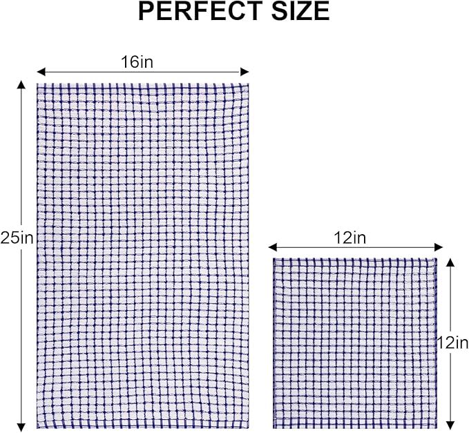 Kitinjoy Cotton 12 Pack Kitchen Towels and Dishcloths Sets, 16 x 25 Inch & 12 X 12 Inch Dish Towels Bulk, Super Soft and Absorbent Hand Towels for Kitchen Drying, Blue