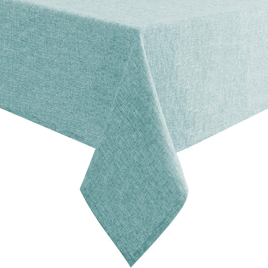 Hiasan Faux Linen Square Tablecloth - Wrinkle and Stain Resistant Washable Table Cloth for Kitchen Dining Room Holiday Table Cover for Party Dinner, Aqua, 54 x 54 Inch