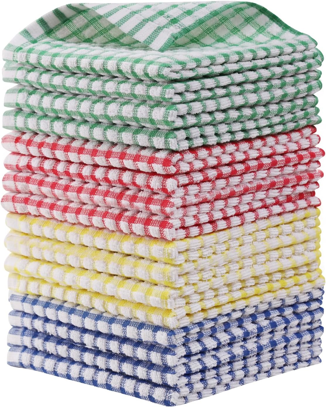 Egles 16 Packs Kitchen Dishcloths 12x12 Inches 100% Cotton Kitchen Dish Cloths for Washing Dishes Scrubbing Wash Cloths Dish Towels Sets (Mix Color)