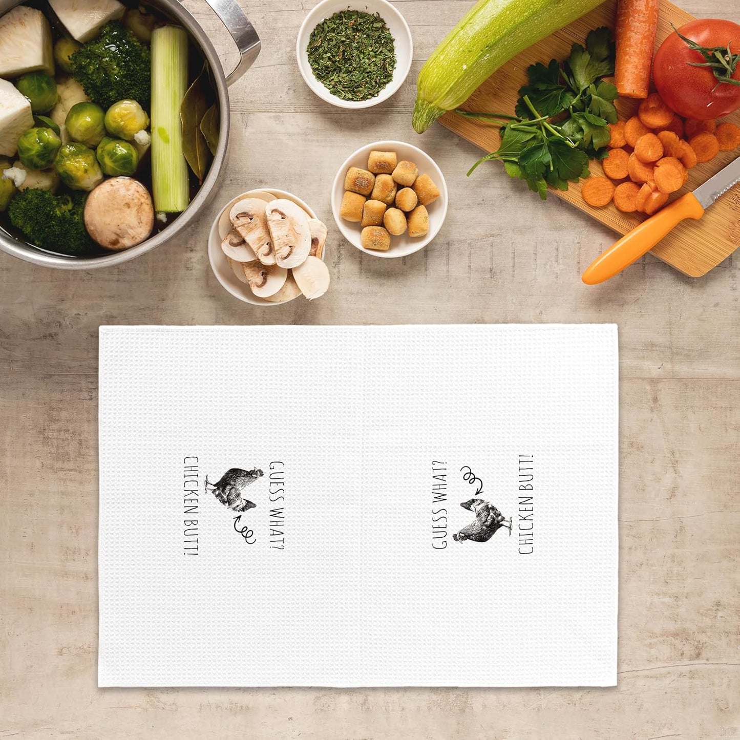 Funny Chicken Gift Kitchen Towels, Gifts for Chicken Lovers, Chicken Hand Towels for Kitchen Bathroom, Funny Chicken Gifts, Guess What Chicken But Decorative Tea Towels Dish Towels 16x24 Inch