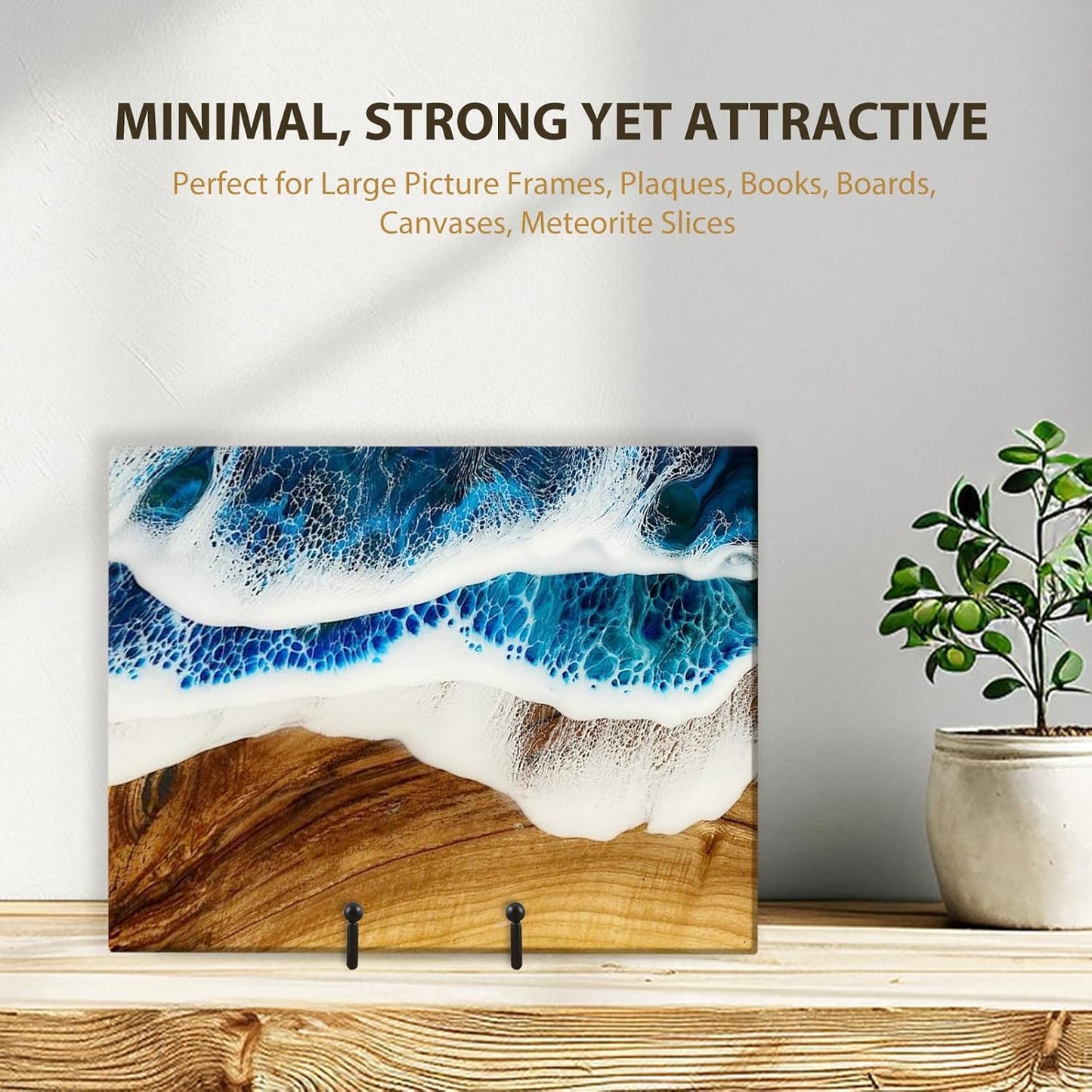 LIONWEI LIONWELI Plate Display Stand Easel Holders - 10" Tabletop Metal Stands for Heavy Plates, Large Platters and Plaques - Black, 2-Pack