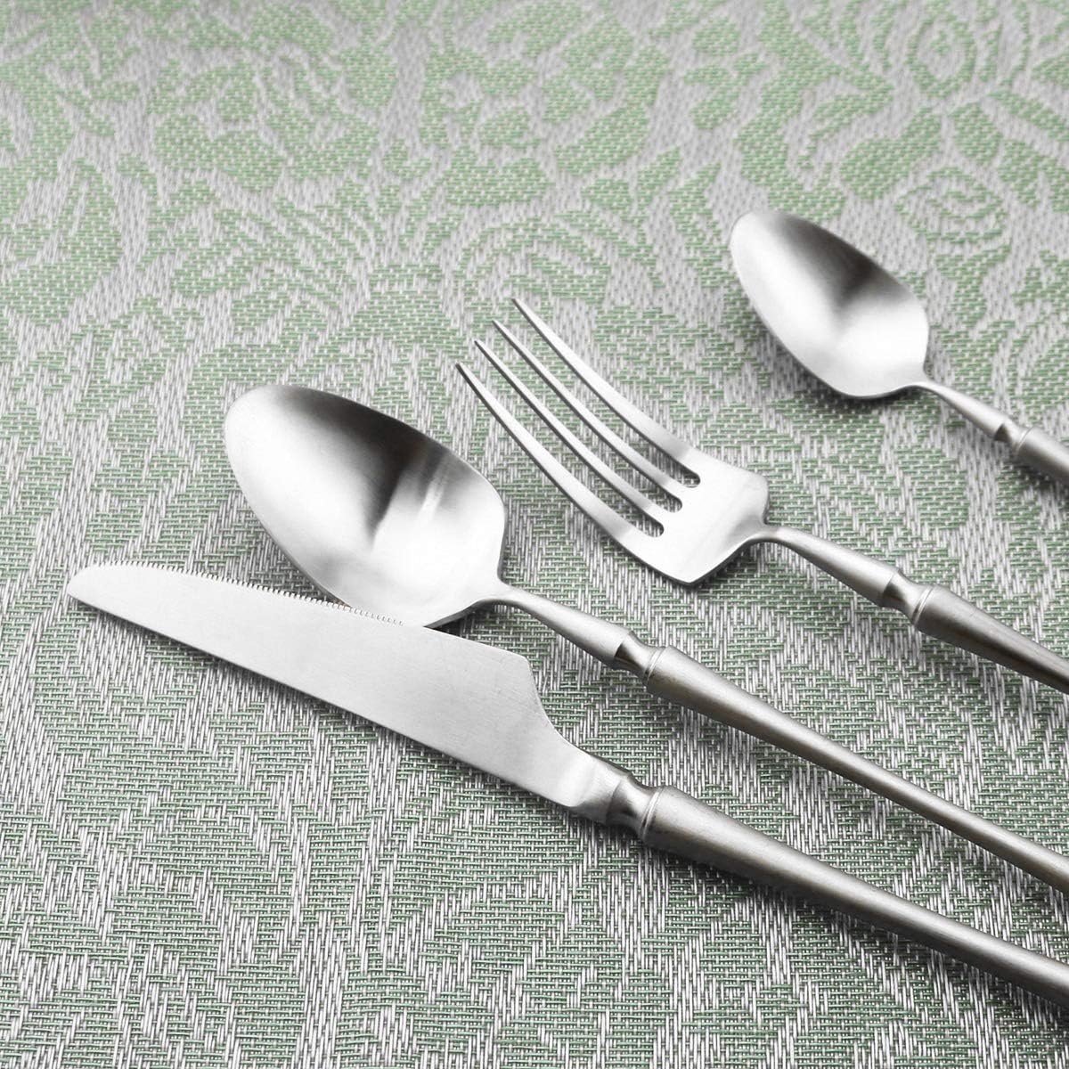 Gugrida Unique & Beautiful Flatware Set - 5 Piece Iridescent Silverware Sets | 18/10 Stainless Steel Reusable Cutlery Set | Utensils Service For 1 with Dessert Fork, Knife, Spoon, Dinner Fork