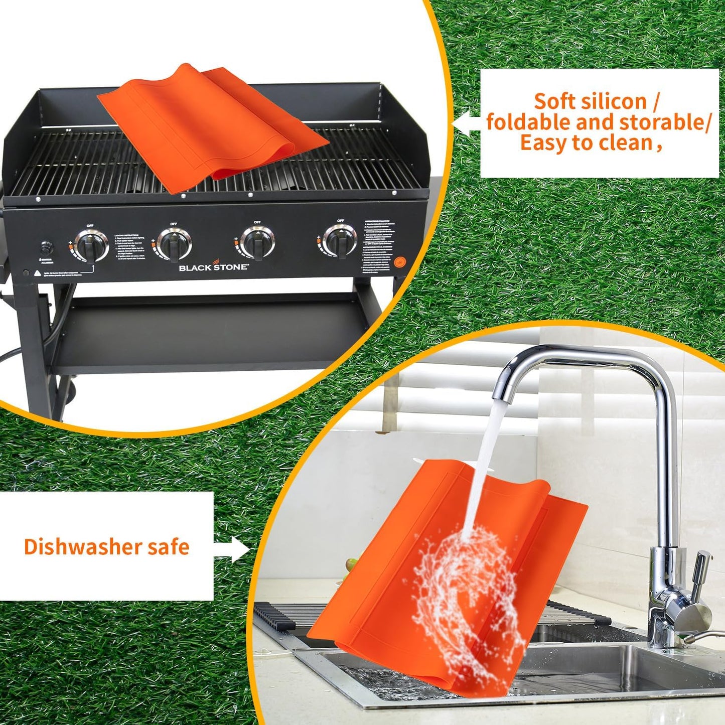 Cuttable Silicone Griddle Protect Mat for Blackstone,Compatible with 36", 30",28" Models, Protect Mat for Blackstone Griddle,All Season BBQ Grill Mat Protective Cover