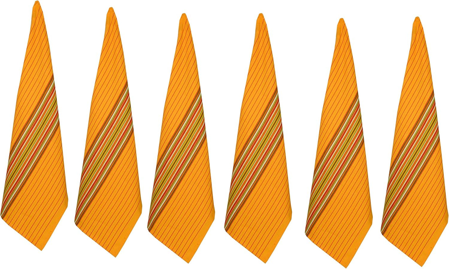 Urban Villa Kitchen Towels Waffle Stripes Dish Towels for Kitchen Mustard Color Set of 6 Kitchen Towels Highly Absorbent 100% Cotton Over Sized 20X30 in with Mitered Corners Kitchen Hand Tea Towels