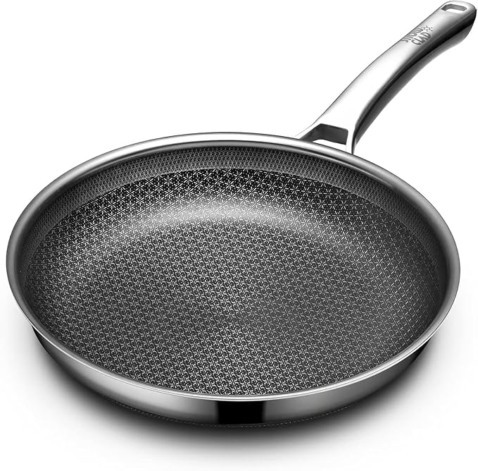 Non Stick Frying Pans, 12 inch Hybrid Frying Pans Nonstick,non stick Stainless Steel Skillets, Dishwasher/Oven Safe Cookware, Induction Compatible, PFOA Free Cookware