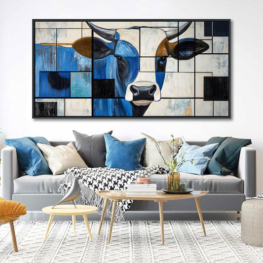 QZQCBLC Large Framed Wall Art - Abstract Modern Funny Pictures Artwork Black and White Canvas Print Western Wall Decor for Living room Bedroom kitchen Home Office Painting 29x58 IN