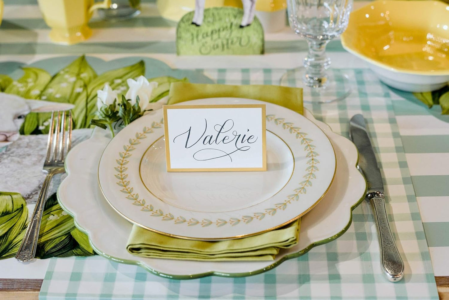 Striped Table Runner - Seafoam Paper Table Runner for Parties or Weddings - American Made