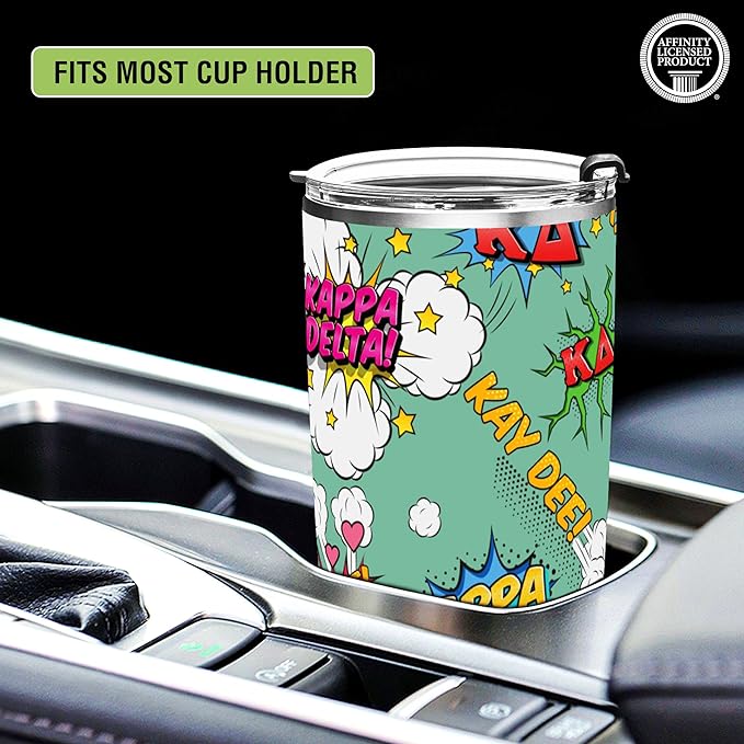 Kappa Delta Paraphernalia - Officially Licensed - 20 oz Stainless Steel Insulated Sublimation Tumbler - Comic Bang