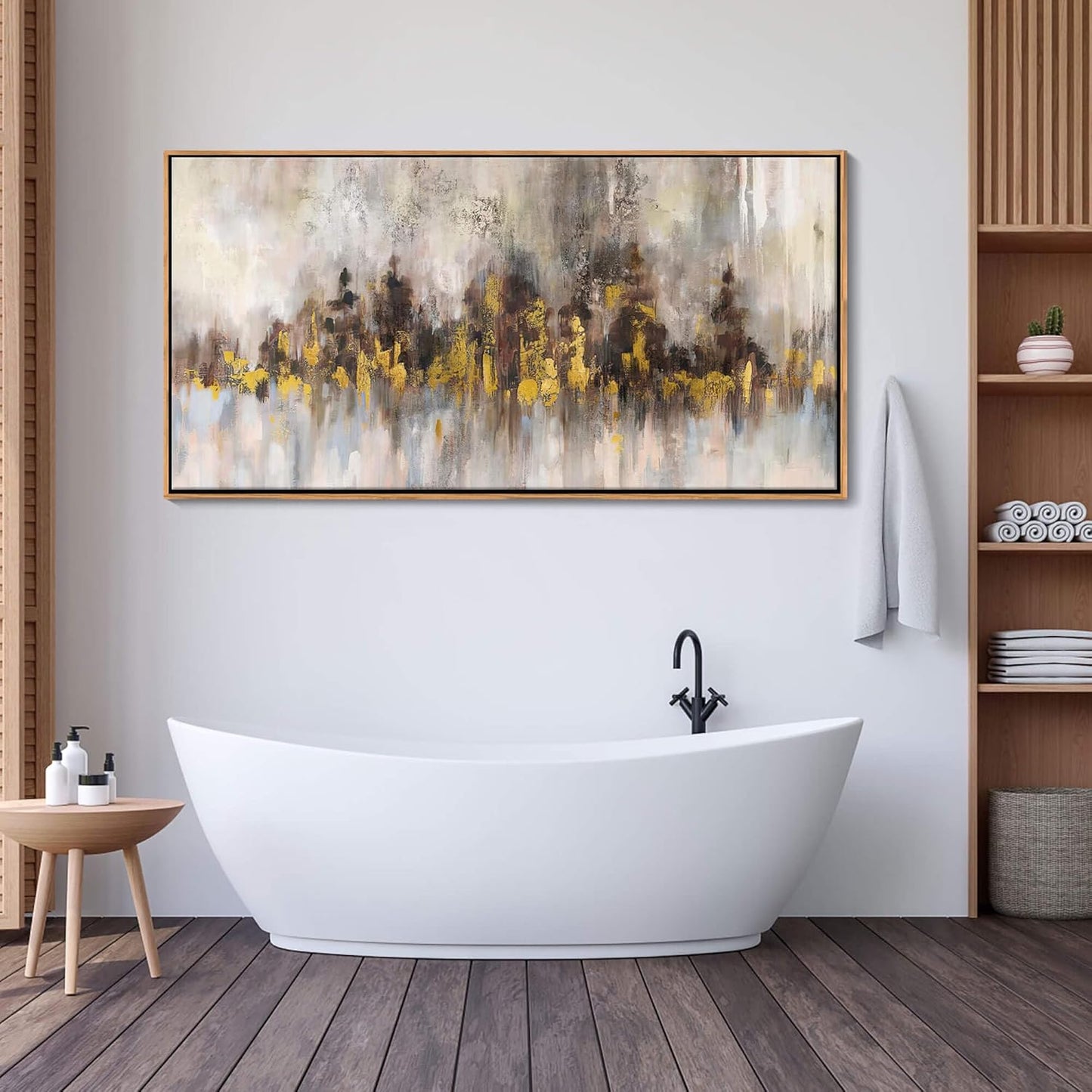 YDYSUNE Gold Abstract Wall Decor - Brown Canvas Wall Art for Living Room- Large Modern Artwork - Oil Painting Pictures for Bedroom Kitchen Home Office