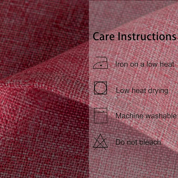 JIUZHEN Red Rectangle Tablecloth, Faux Linen, 52 x 70 Inch, Wrinkle & Spill-Resistant, Farmhouse Style, Perfect for Dining, Parties & Camping