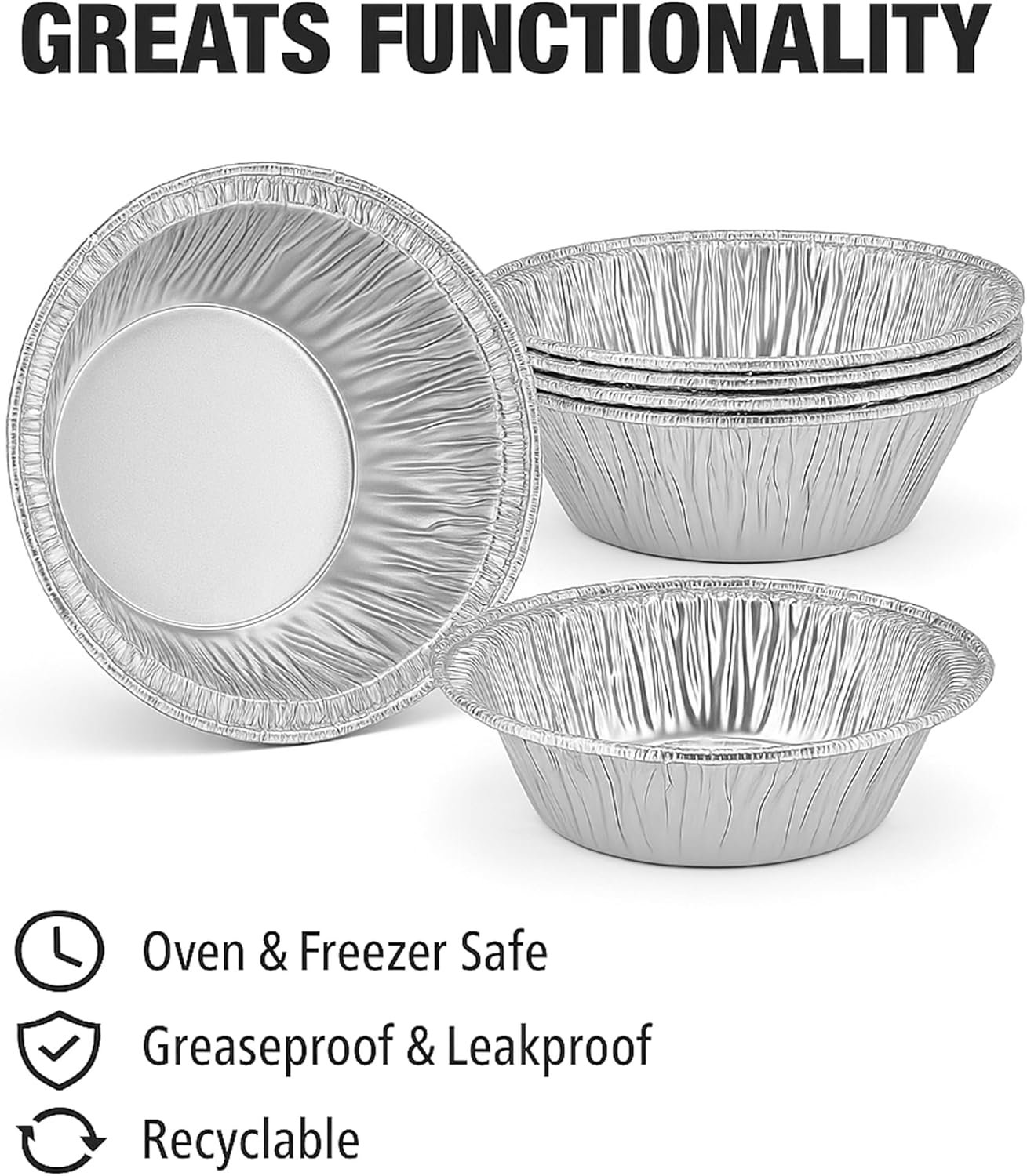 [100 Pack] 2.8" Disposable Aluminum Foil Tart Pans – Mini Pie Tins for Baking, Egg Tarts, Pudding, Cupcakes, and Desserts