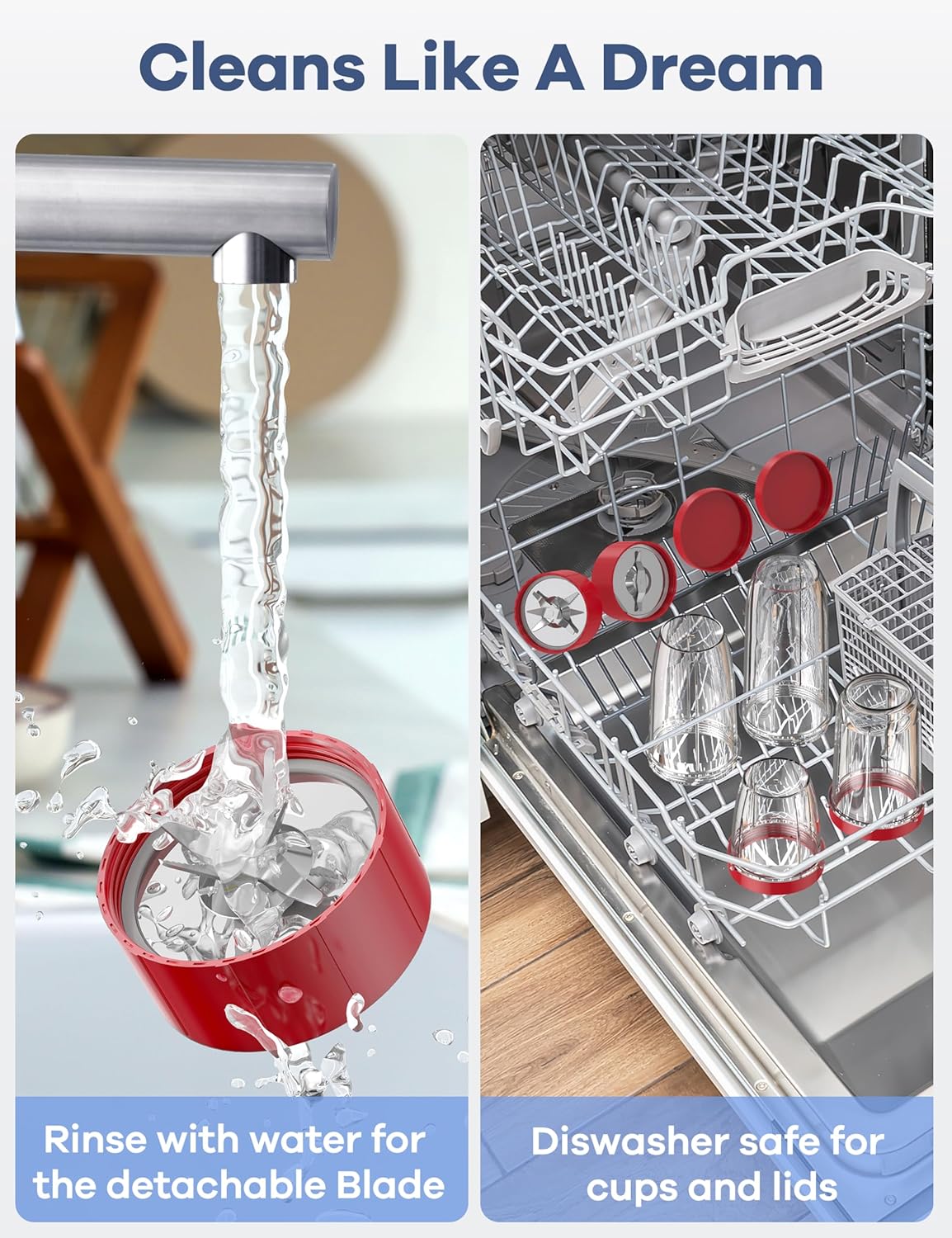 Ganiza 900W Blenders for Shakes and Smoothies, 15-Piece Personal Blender and Grinder Combo for Kitchen, Smoothies Maker with 4 BPA-Free Portable Cup, Nutritious Recipe Red