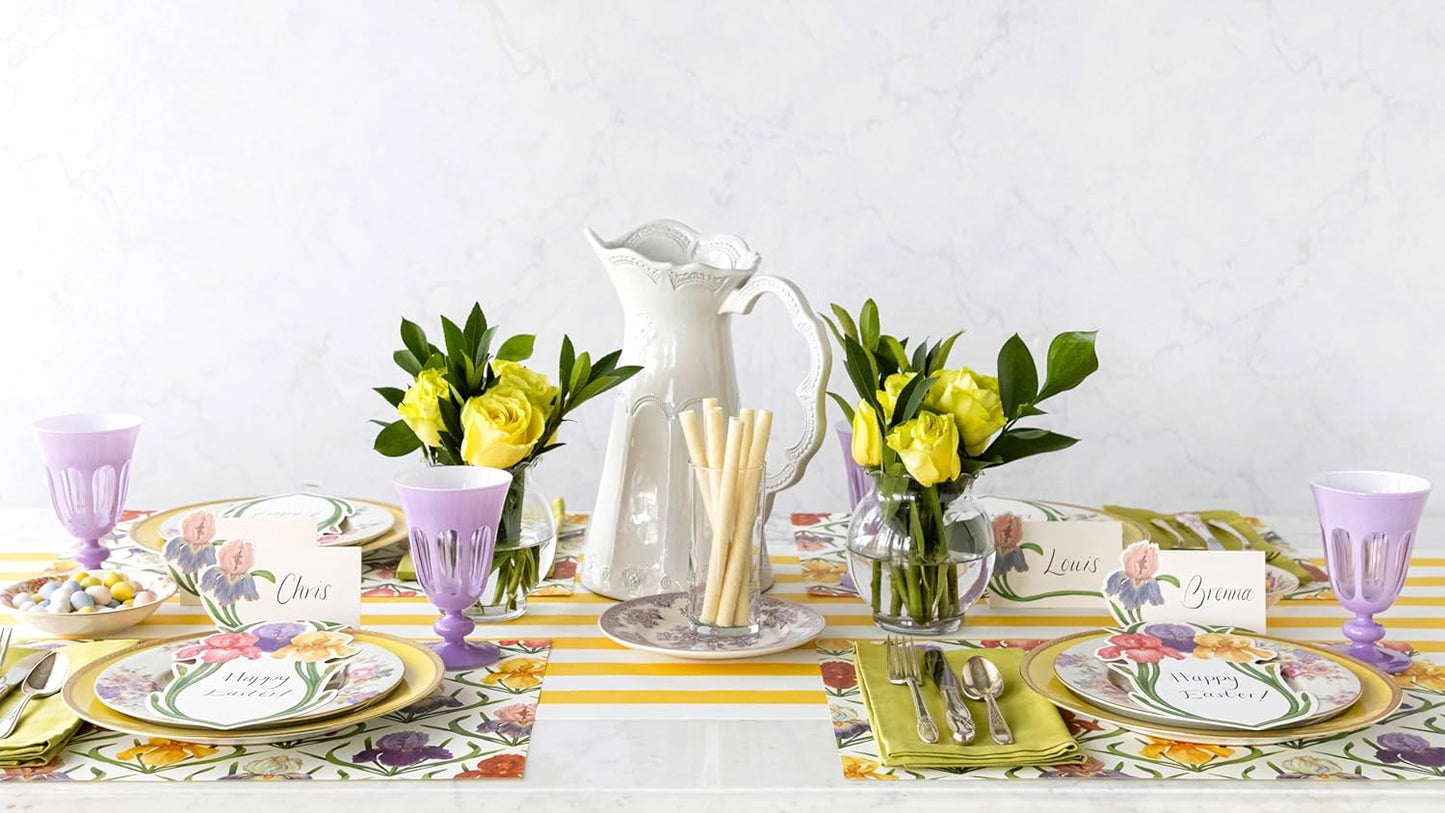 Disposable Marigold Striped Table Runner - Paper Table Runner Roll for Parties or Weddings - American Made