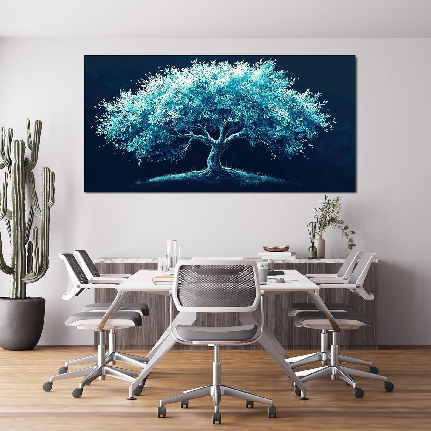 Canvas Oversized Wall Art Green Tree of Life Wall Art Decor Large Wall Art Pictures for Living Room Modern Bltanical Wall Art Prints Canvas Art Wall Decor Artwork for Walls Home Office Decor 29" X 58"