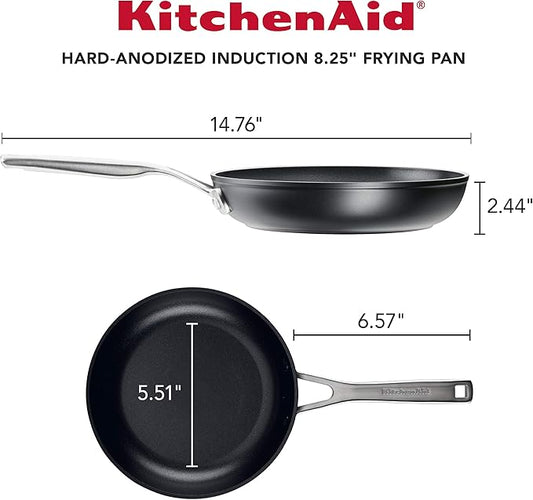 KitchenAid Hard Anodized Induction Nonstick Fry Pan/Skillet, 8.25 Inch, Matte Black