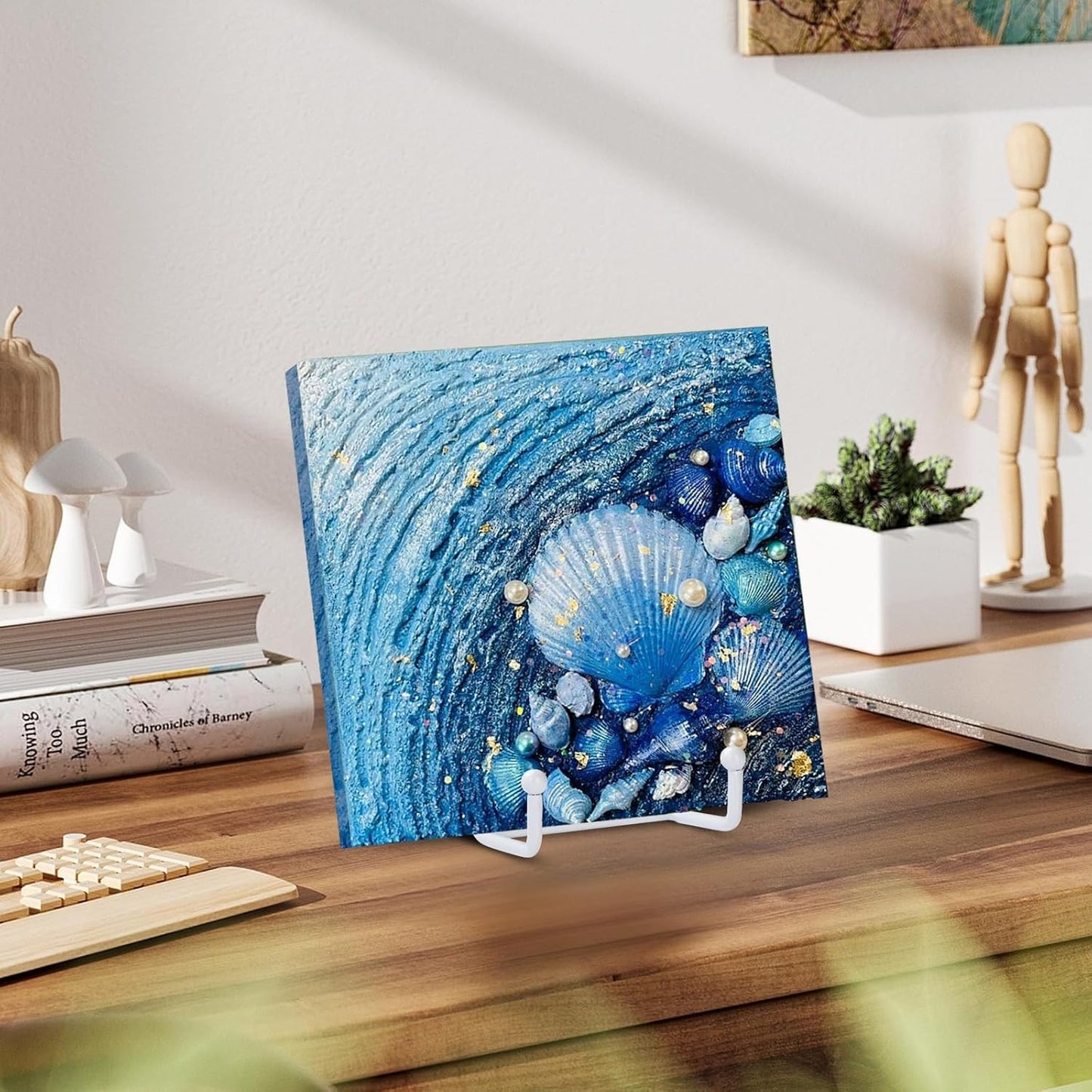 LIONWEI LIONWELI White Decorative Plate Stand Holder Picture Frame Stand Easel Display Stand