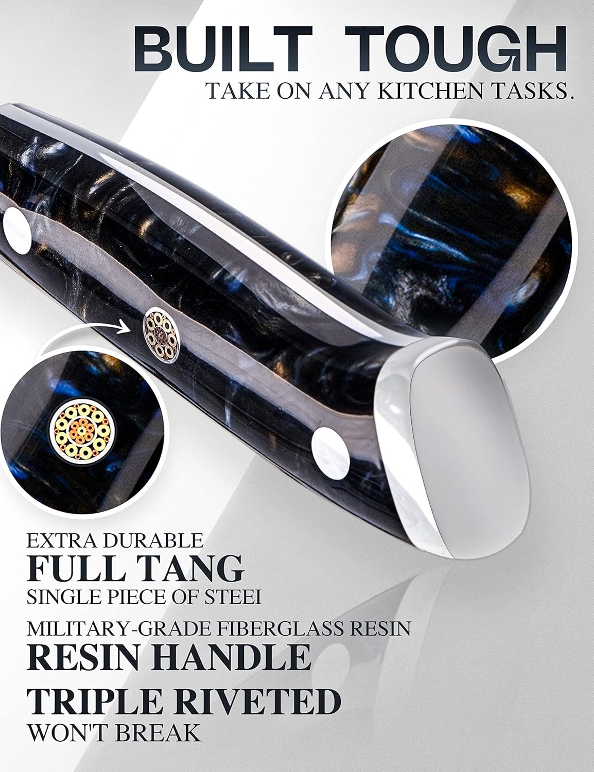 WILDMOK Chef Knife,8 inch Damascus Japanese Chef Knife,Japanese VG10 Steel Black Resin Handle kitchen knives,Japanese Damascus Kitchen Cooking chef's knives