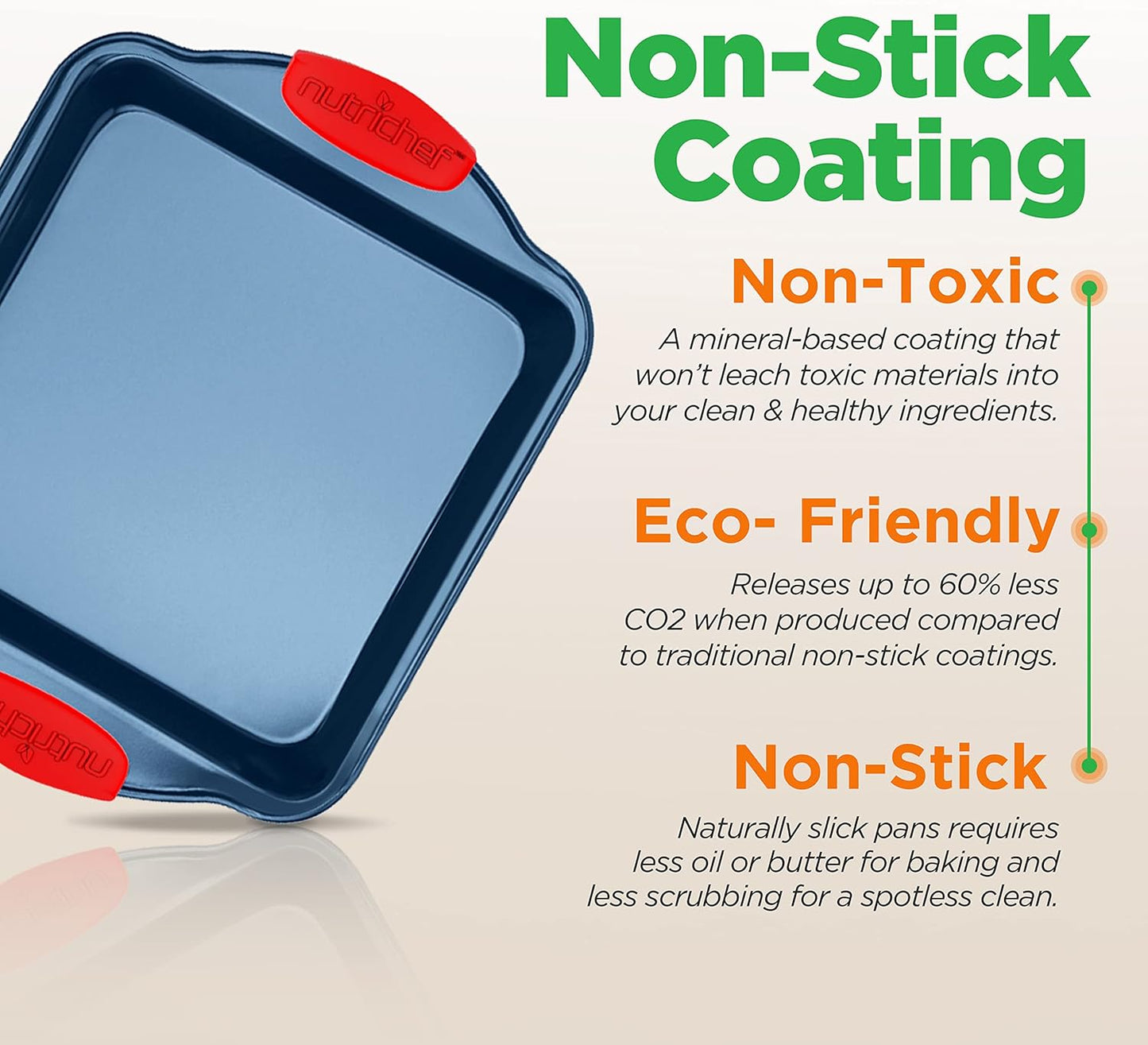 NutriChef 10-Piece Nonstick Bakeware Set - Premium Carbon Steel Baking Pans w/Silicone Handles - Includes Pizza Tray with Holes, 12 & 24 Cup Muffin Pans, Cookie Sheets, Round, Square & Loaf Pan - Blue