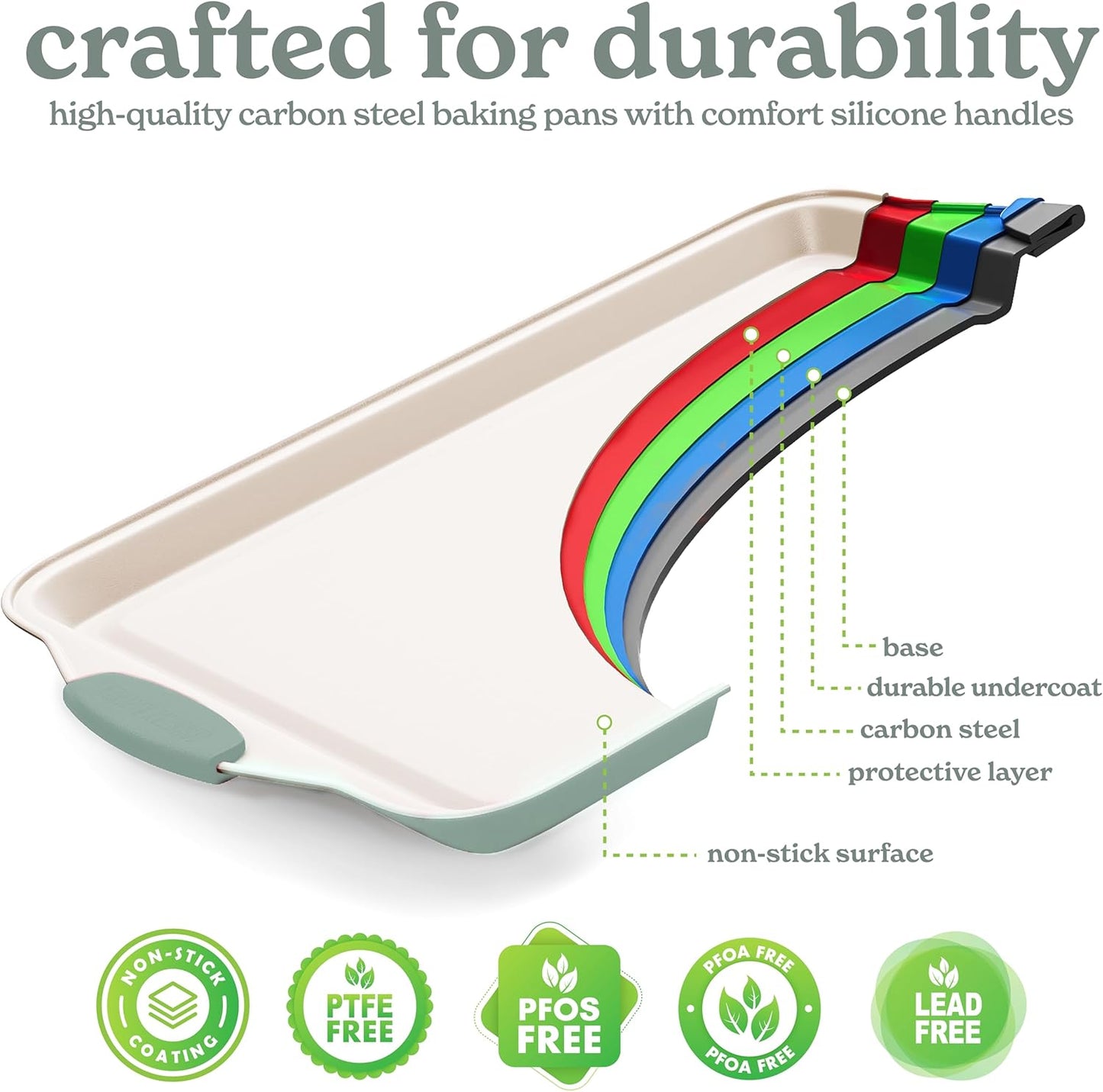 Country Kitchen Nonstick Stackable Bakeware Set - Durable, Easy Release Baking Set- 22 Pc. Includes Silicone Muffin Cups