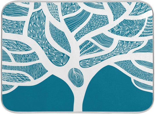 Beautiful Winter Tree Dish Drying Mats 18 x 24 Inch Super Absorbent Microfiber Dish Drainer Rack Mats Soft Heat Resistant Drying Protector Pad for Kitchen Counter Sinks Dining Table