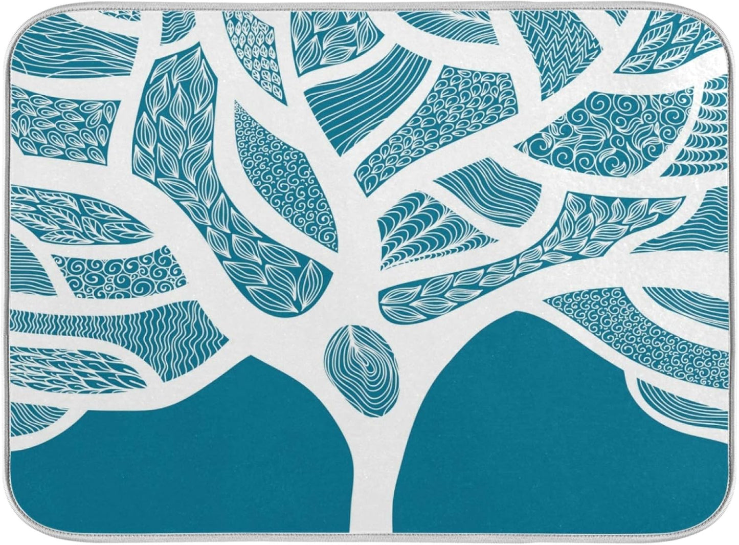 Beautiful Winter Tree Dish Drying Mats 16 x 18 Inch Super Absorbent Microfiber Dish Drainer Rack Mats Soft Heat Resistant Drying Protector Pad for Kitchen Counter Sinks Dining Table