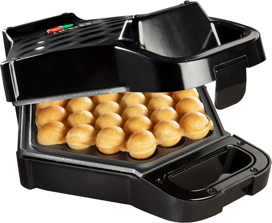 Bubble Waffle Maker- Electric Non stick Hong Kong Egg Waffler Iron Griddle w/Ready Indicator Light- Ready in under 5 Mins- Recipe Guide Included, Make Delicious Ice Cream Cones for Xmas Gift or Treat