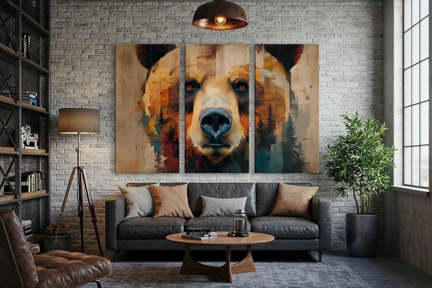 Wildlife Canvas Prints - Wild Animals Home Decor - Medium, Large, and Extra Large Wall Art for Living Room, Bathroom, Kitchen (The Forest Spirit, 55L" x 83W"- 3 Panels)