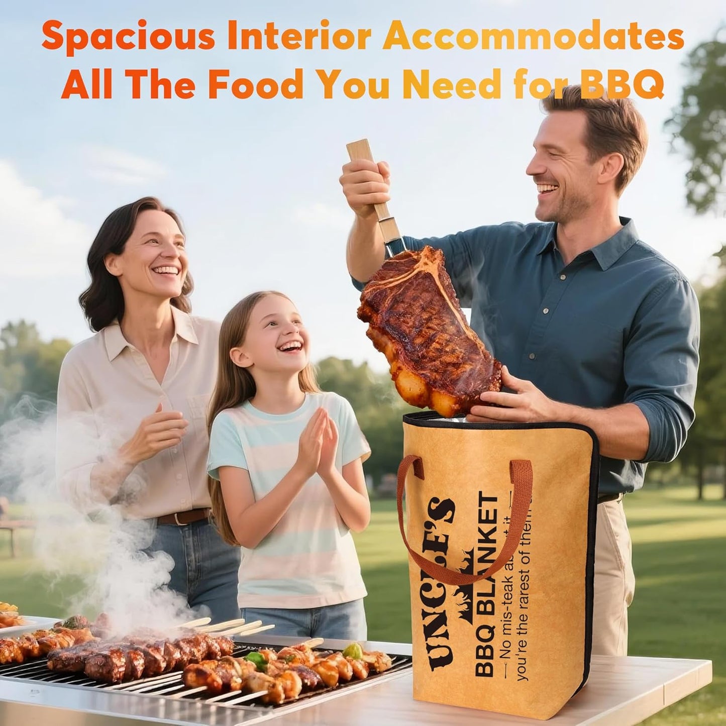 Gifts for Uncle BBQ Blanket for Resting Meat, Birthday Christmas Thanksgiving Gifts for Uncle from Niece Nephew,21in Meat Resting Blanket Insulated Reusable Wide Mouth Meat Resting Bag,BBQ Accessories