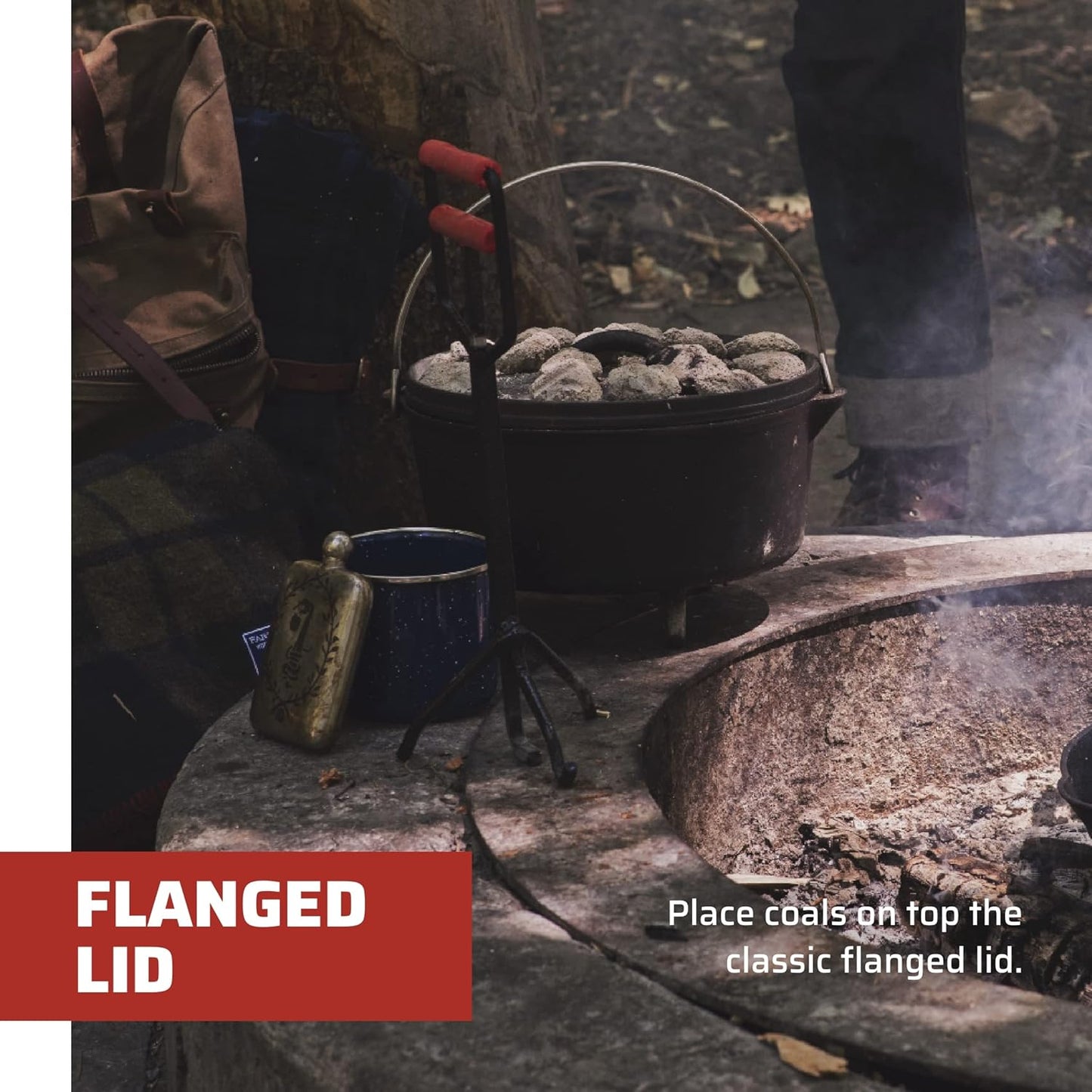 Camp Chef SDO10 10" Double Black Seasoned Cast Iron Dutch Oven with Lid