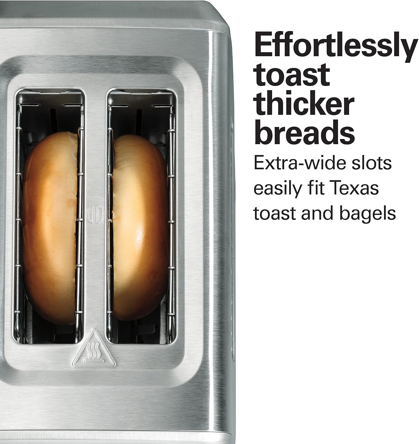 Hamilton Beach 2 Slice Toaster with Extra-Wide Slots, Bagel Setting, Toast Boost, Slide-Out Crumb Tray, Auto-Shutoff & Cancel Button, Defrost Function, Stainless Steel (22794)