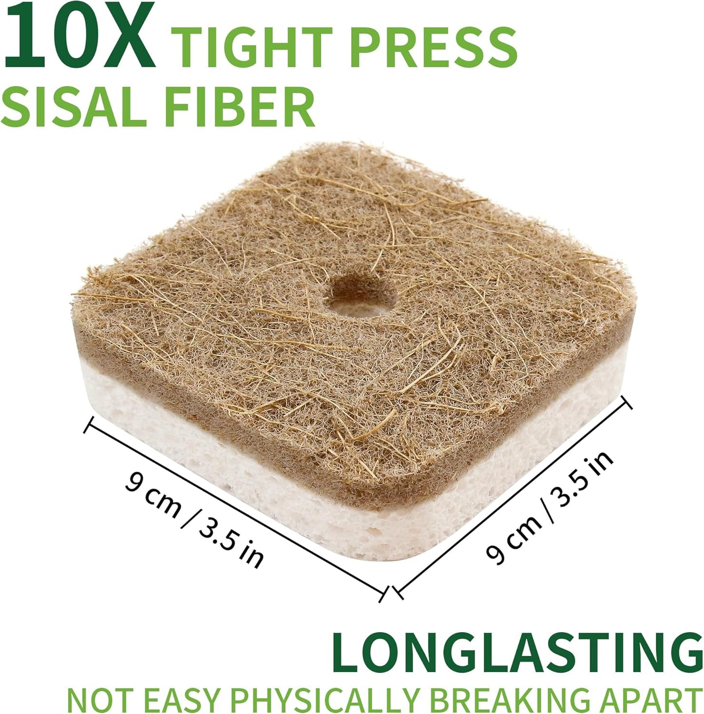 12Pack Kickleen Natural Kitchen Scrub Dish Sponge with Suction Hanger Biodegradable Compostable Cellulose and Coconut Non-Scratch Sponge for Kitchen, Bathroom, Household (White-12)