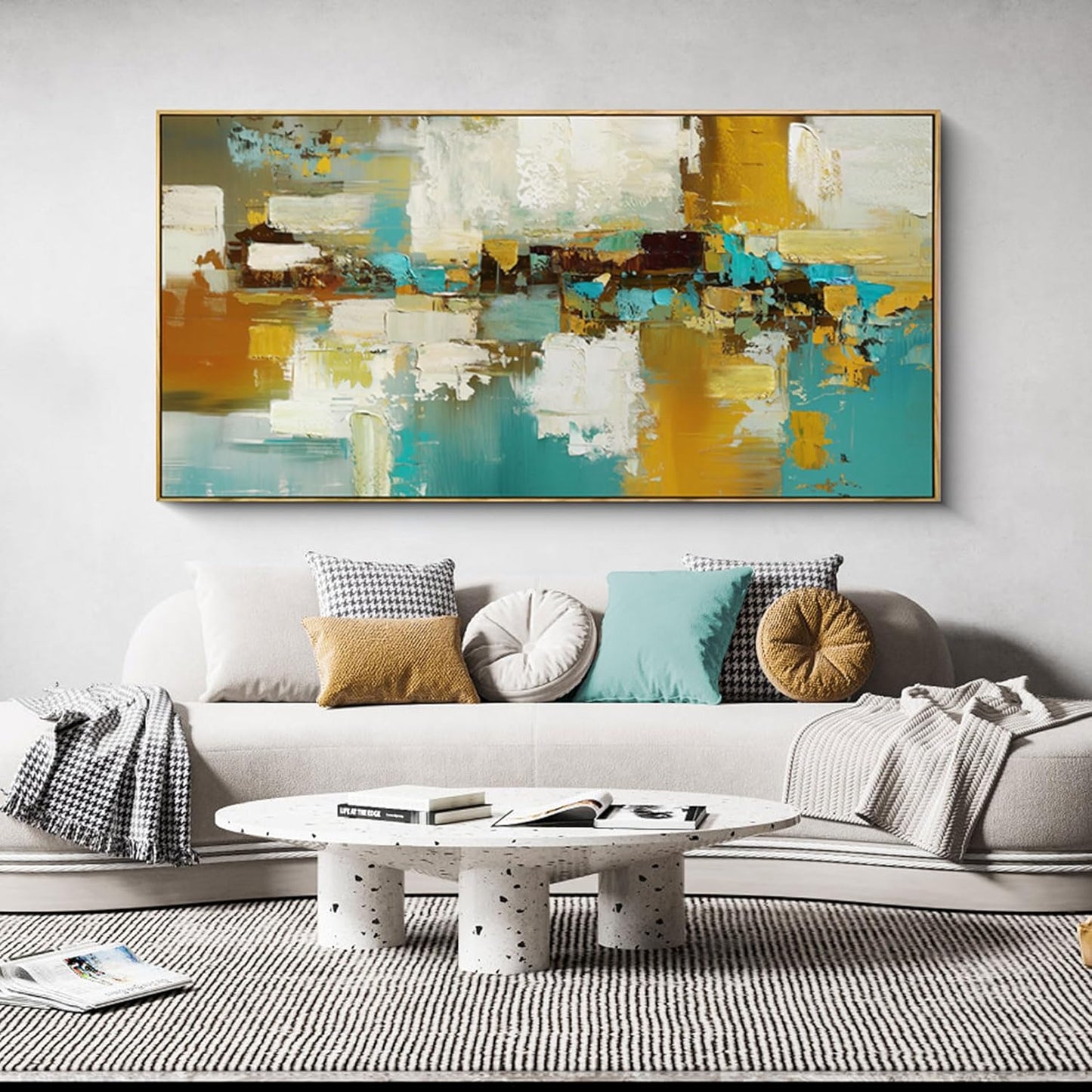 XLSJERST Large Framed Wall Art - Paintings Wall Decor Abstract Canvas Wall Art Artwork for Bedroom Huge Wall Pictures for Living Room Bedroom 24x48 Inches