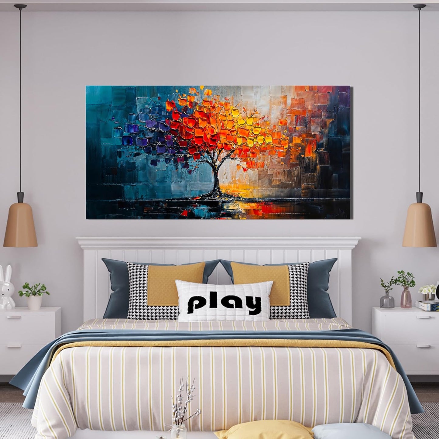 Canvas Wall Art Decor Modern Wall Art Pictures for Living Room Tree of Life Wall Art Decor Colorful Wall Art Prints Canvas Art Wall Decor Artwork for Walls Kitchen Bedroom Office Wall Decor 20" X 40"