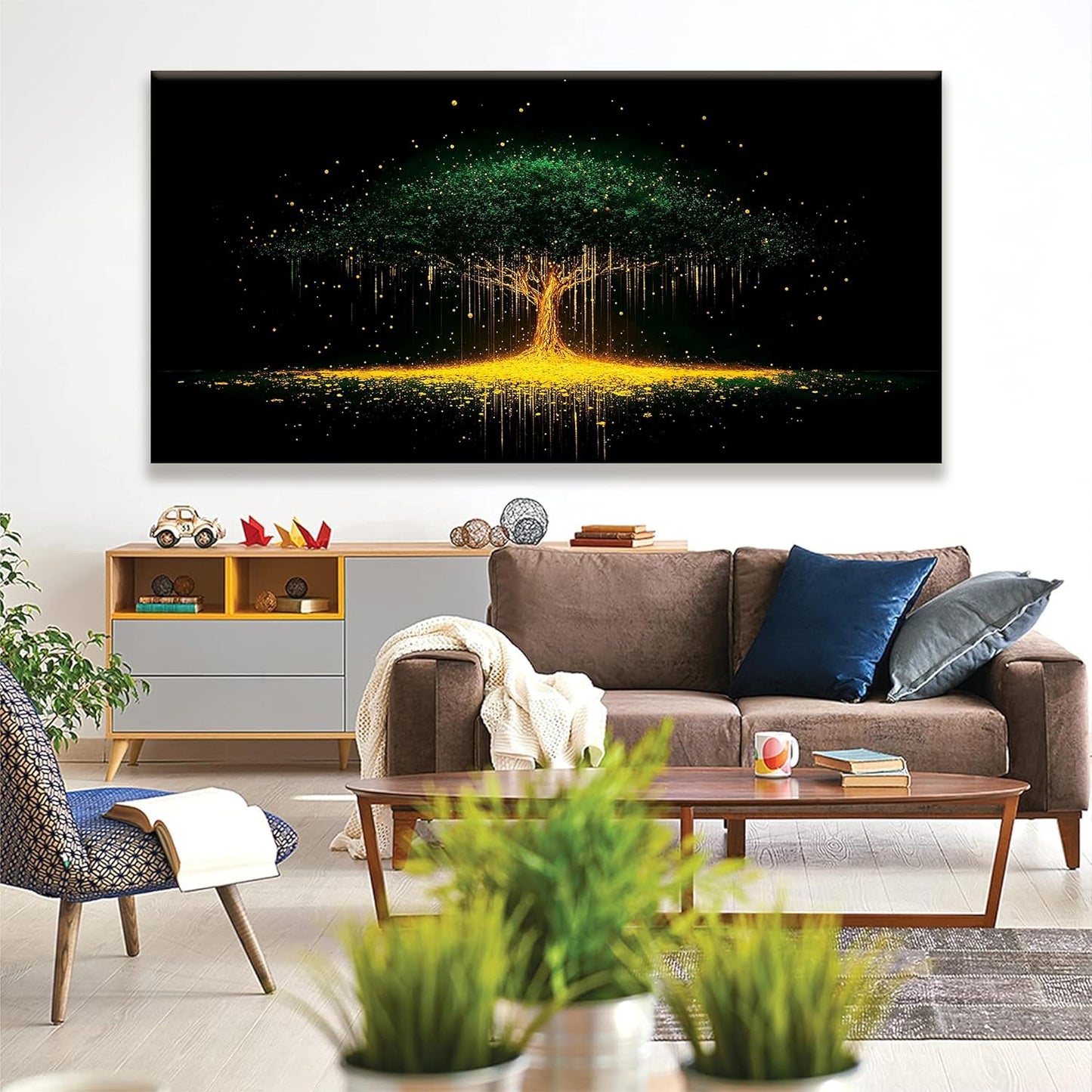 Tsomzxng Large Black And Gold Wall Art For Living Room Canvas Art Wall Decor Modern Minimalist Tree Of Life Wall Art Paintings Pictures For Bedroom Apartment Mural Aesthetic Artwork 29 X 58 In