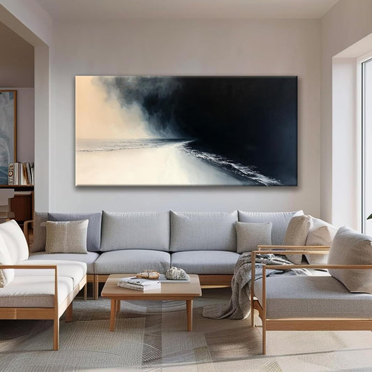 Tsomzxng Large Abstract Wall Art For Living Room Modern Canvas Art Wall Decor 29 X 58 Inches Black And White Wall Art Painting Print Abstract Wall Decor Picture For Bedroom Office Hotel Artwork