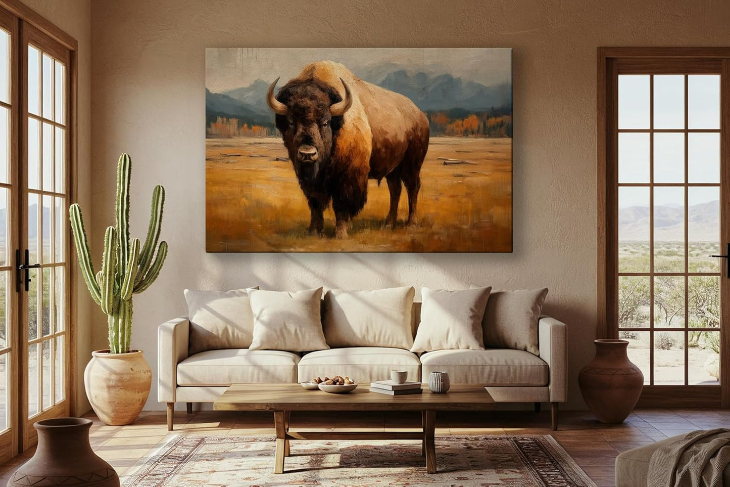 Wildlife Canvas Prints - Wild Animals Home Decor - Medium, Large, and Extra Large Wall Art for Living Room, Bathroom, Kitchen (American Titan, 39L" x 59W")