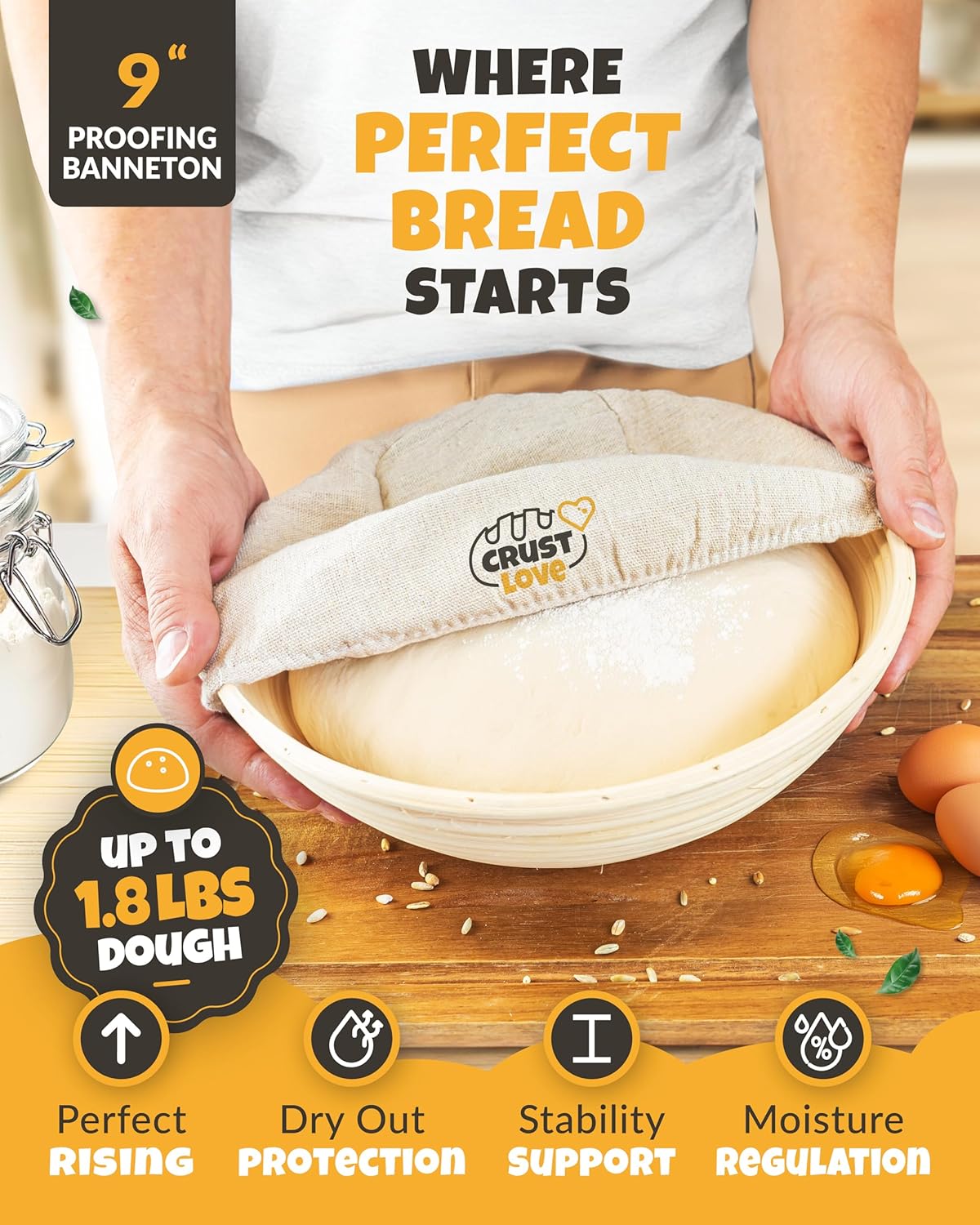 Dutch Oven Bread Baking - 5QT Enamel Bread-Oven - incl Sourdough Bread-Baking Suppliers like Dough Whisk Scoring Lame etc Bread-Dome Cast Iron Bread-Pan with Lid for Sour dough, Bread-making