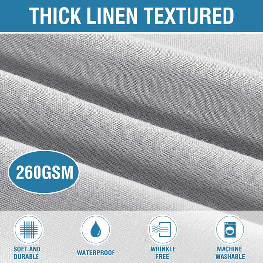 H.VERSAILTEX Linen Textured Table Cloths 54 x 80 Inch Premium Solid Tablecloth Spill-Proof Waterproof Table Cover for Dining Buffet Feature Extra Soft and Thick Fabric Wrinkle Free, Grey