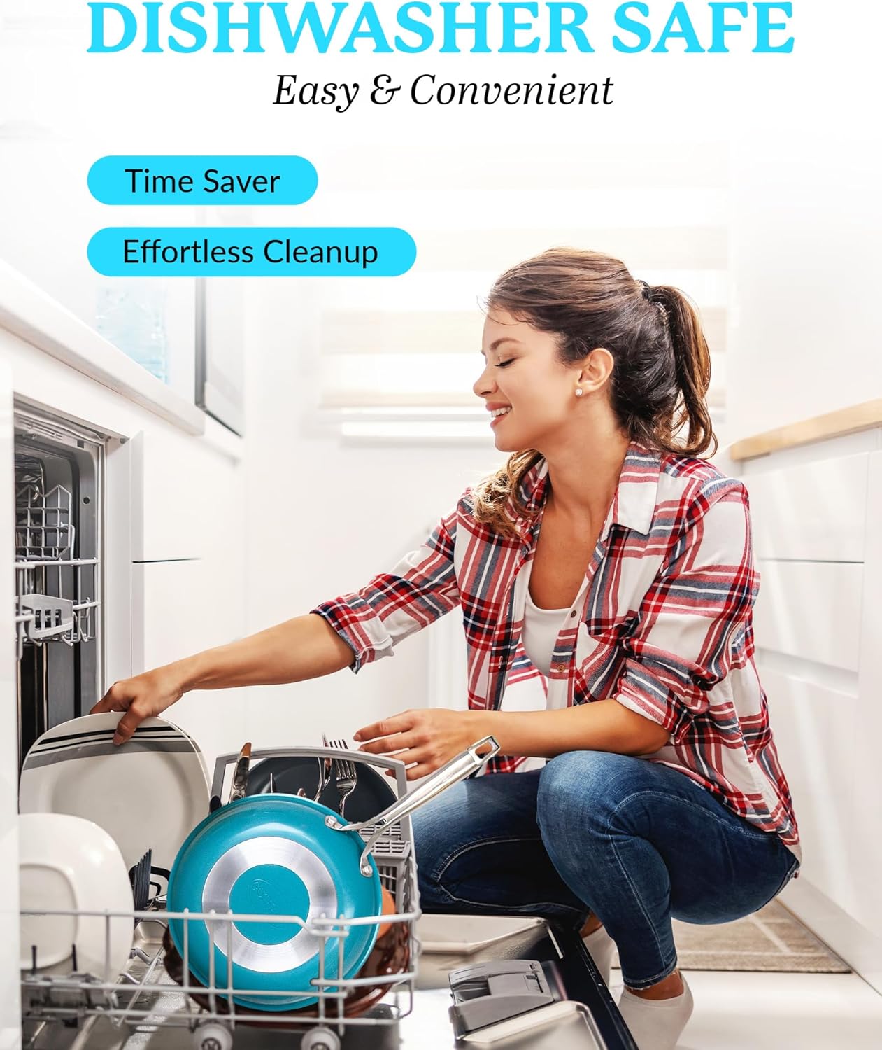 GOTHAM STEEL Nonstick Multipurpose 5 Quart Stock Pot with Glass Lid, Aqua Blue Ceramic Pot for Cooking, Non Stick Pots/Soup Pot with Lid, Nonstick Pot, Ollas, Oven and Dishwasher Safe, Non-Toxic