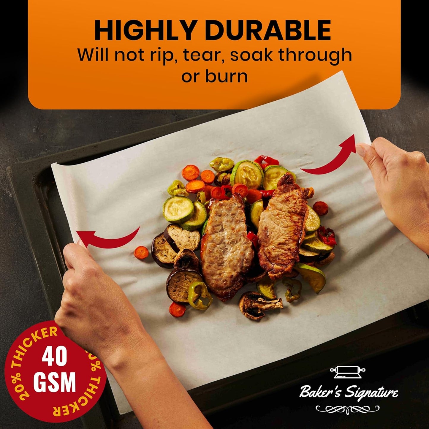 220 Pcs 12x16 In Parchment Paper Sheets by Baker's Signature | Heavy-Duty Precut Non-Stick Sheets