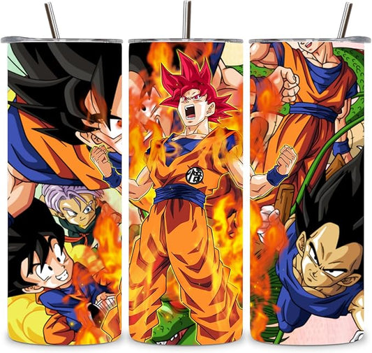 Alpha Printing Tumblers 20oz with Straw- Goku Super Saiyan