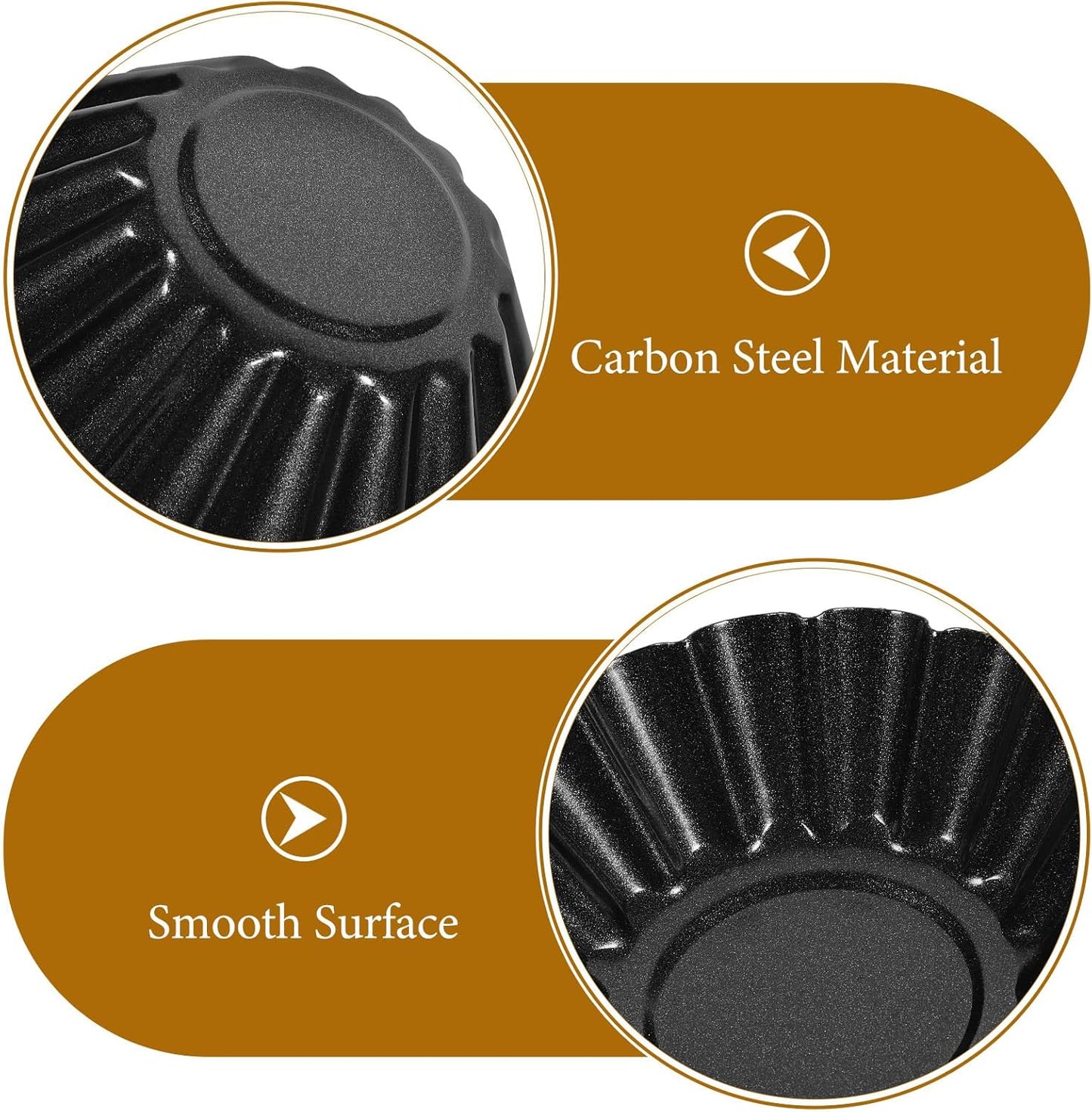 12Pcs Carbon Steel Flower Tart Molds 3 Inch Reusable Baking Pans for Tarts Muffins & Desserts | Ideal for Ovens Steamers & Celebrations