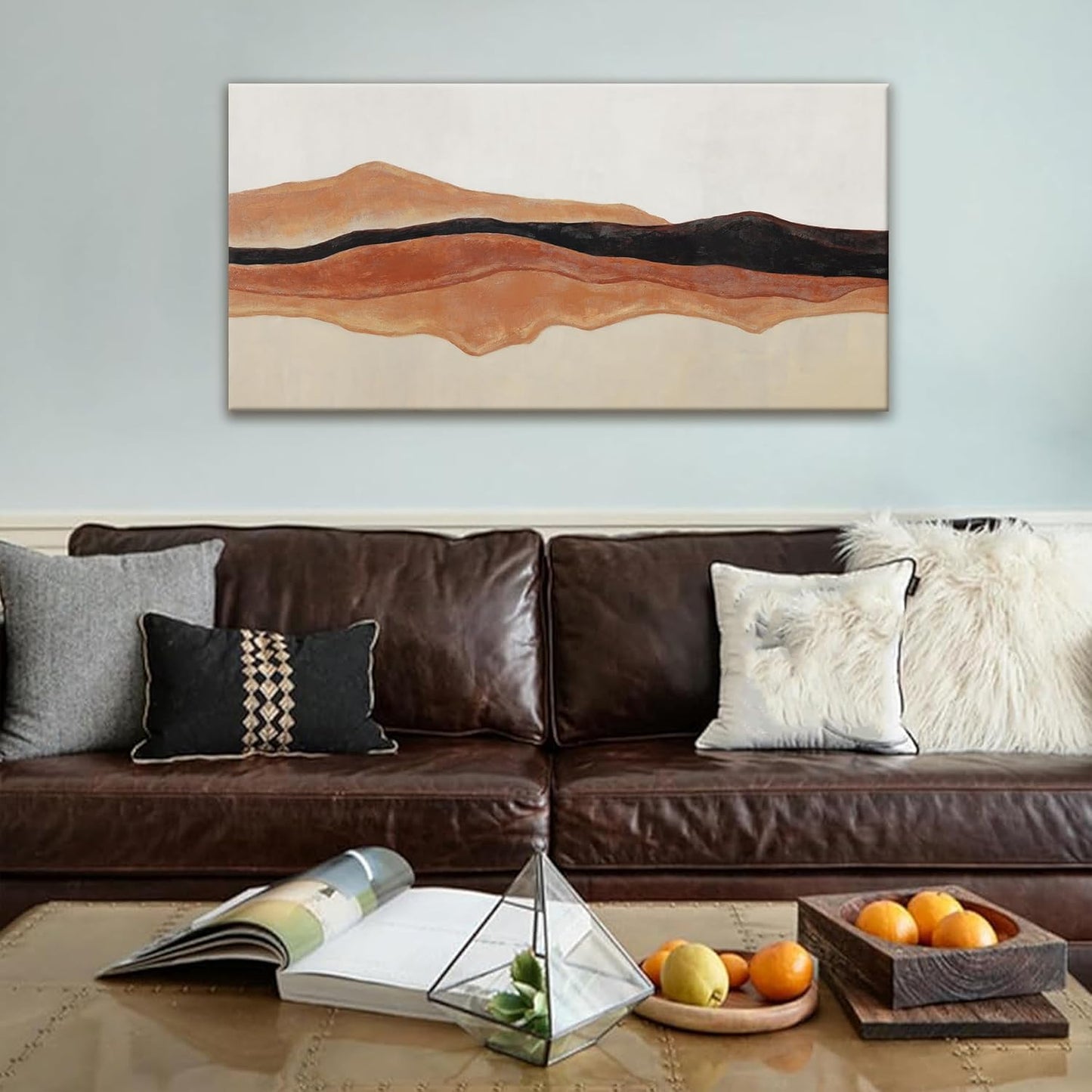 QSQ Abstract Canvas Art Wall Decor Red Brown White Wall Art Painting Abstract Art Prints Minimalist Decor Artwork Pictures For Bedroom Kitchen Office Bathroom Home Wall Decor 20" × 40"