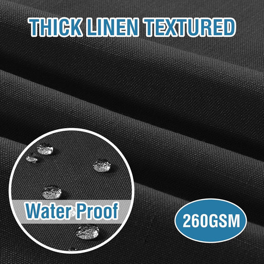 H.VERSAILTEX Cloth Napkins Set of 12 (18" X 18") Linen Textured Dinner Napkins Waterproof Extra Soft Thick Durable Reusable Napkins with Hemmed Edges for Dinners, Weddings and Everyday Use, Black