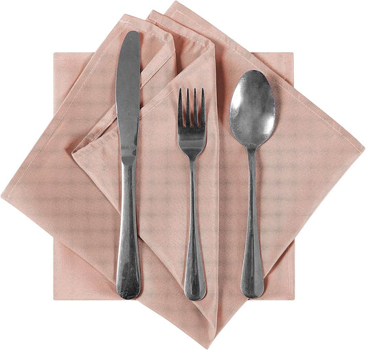 Bailarina Cloth Napkins Set of 120,17x17 inches Dinner Napkins Cloth Washable,Polyester Square Table Cloth Napkin Bulk with Hemmed Edges Ideal for Banquets, Parties and Weddings-Dusty Pink