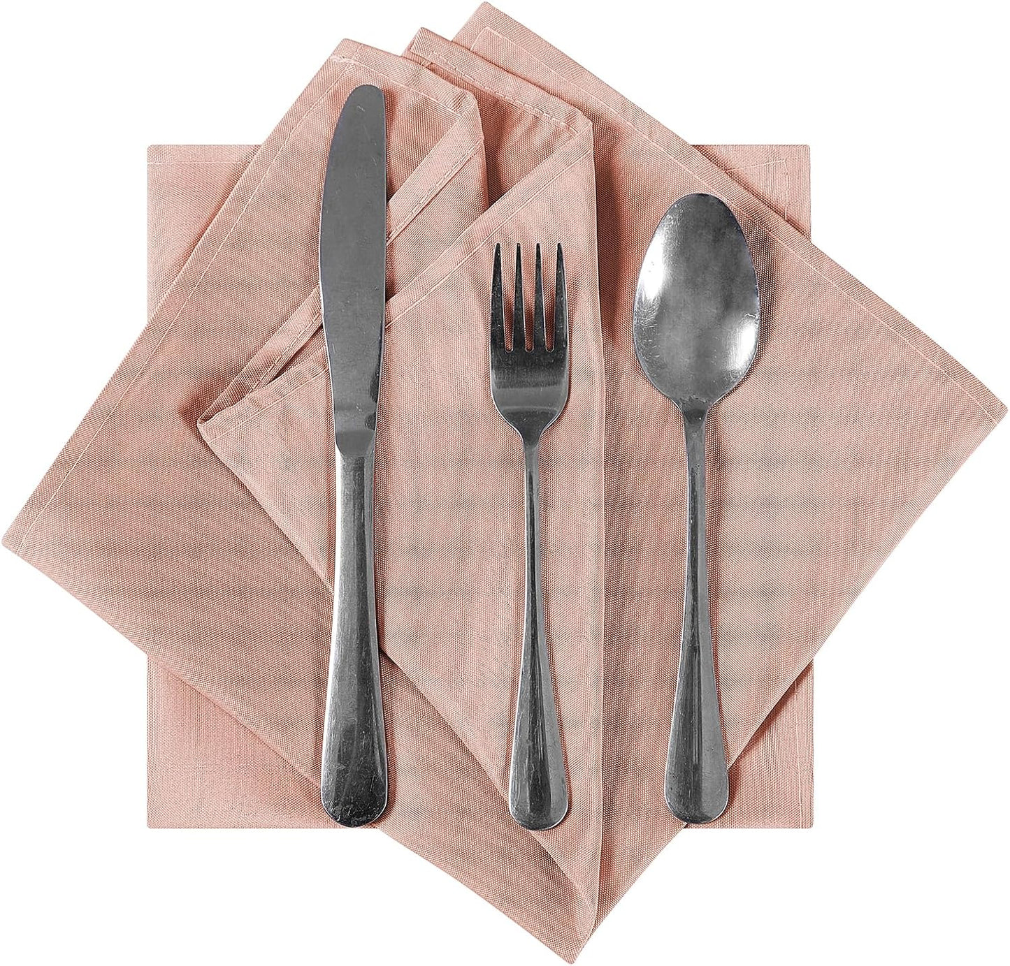 Bailarina Cloth Napkins Set of 40,17x17 inches Dinner Napkins Cloth Washable,Polyester Square Table Cloth Napkin Bulk with Hemmed Edges Ideal for Banquets, Parties and Weddings-Dusty Pink