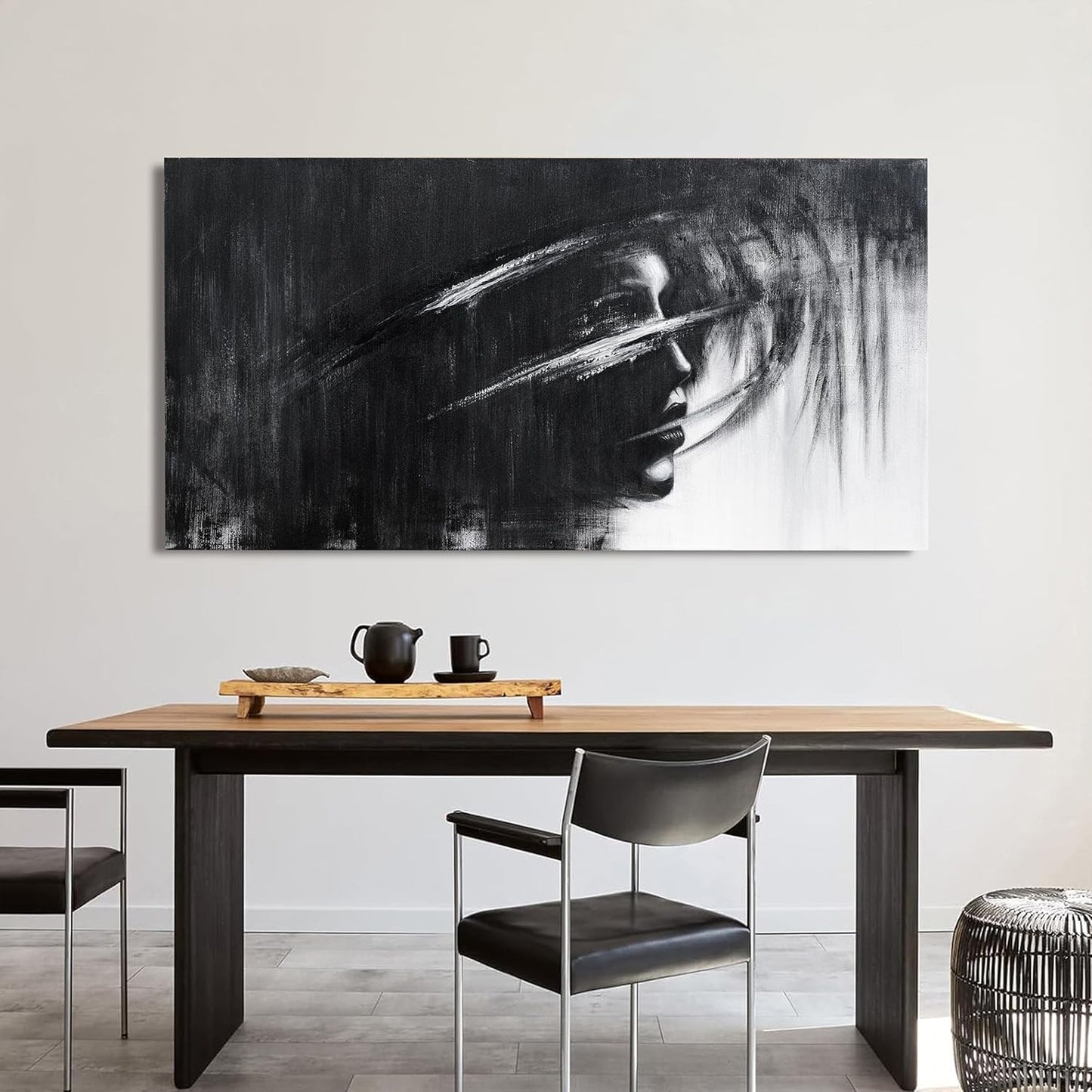 Canvas Wall Art Decor Large Wall Art for Living Room Black and White Abstract Wall Art Prints Artwork for Walls Art Work for Wall Decor Modern Abstract Wall Art Bedroom Office Decor 24" X 48"